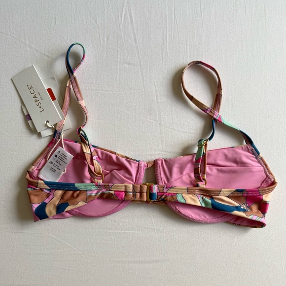 L*space Eco Chic Econyl® Rose Bikini Top Color Sundazed Floral Size S NWT - Picture 6 of 6